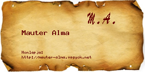 Mauter Alma névjegykártya